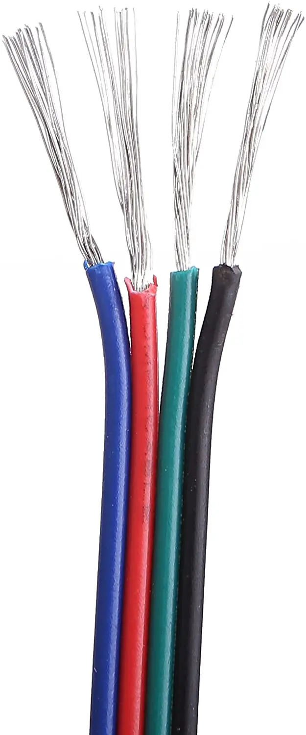 100ft (30 5 м) 22 AWG 4Pin RGB провод удлинитель Кабель с катушкой светодиодные фонари