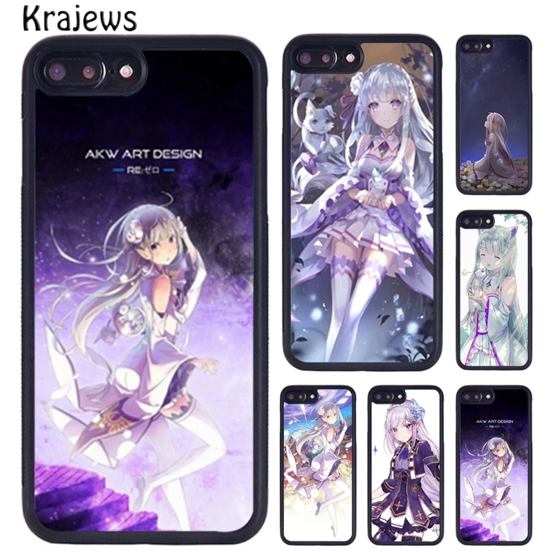 Чехол для телефона krajew Emilia Re Zero iPhone X XR XS 11 12 Pro MAX 5 6 6S 7 8 Plus Samsung Galaxy S7edge S8 S9 S10 |