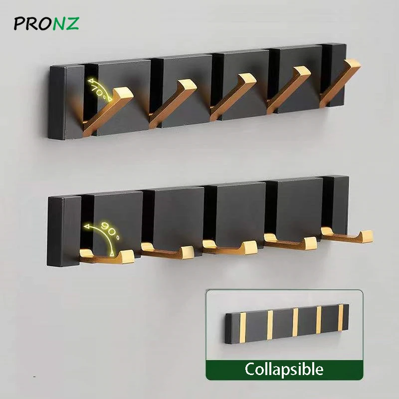 

Складная вешалка для полотенец, настенная вешалка с 2 крючками для одежды, для прихожей, ванной, кухни, спальни