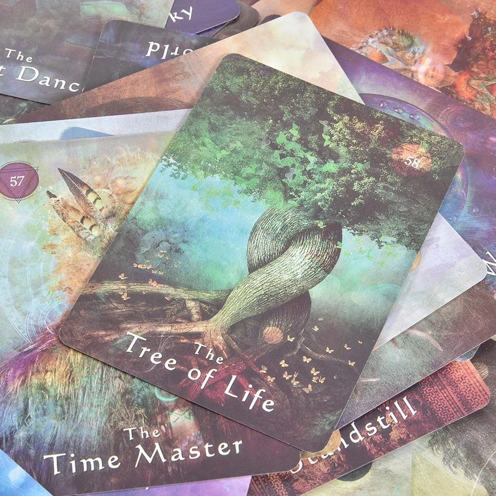 

64Pcs Mystical Shaman Tarot Cards Full English Version Guidance Divination Fate Tarot Deck with book Family Playing Board Game