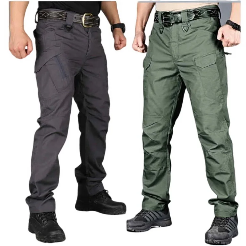 Брюки карго мужские эластичные городские штаны в стиле милитари с несколькими