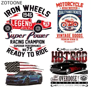 Нашивка ZOTOONE для детей, для мальчиков, аппликация для глажки, наклейки с изображениями гоночных машин, надписи для одежды, термотрансферы, нашивки для футболок