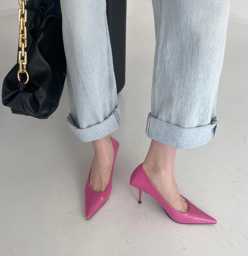 

Туфли-лодочки женские, с острым носком, весенние, зеленые