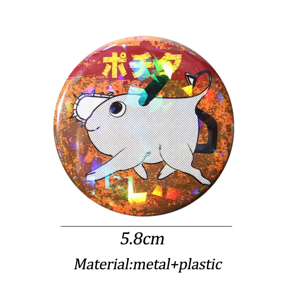 Anime Chainsaw Man Pochita Pin Badge Cosplay  Denji Makima Power Beam Angel Brooch Pins Accessories Props