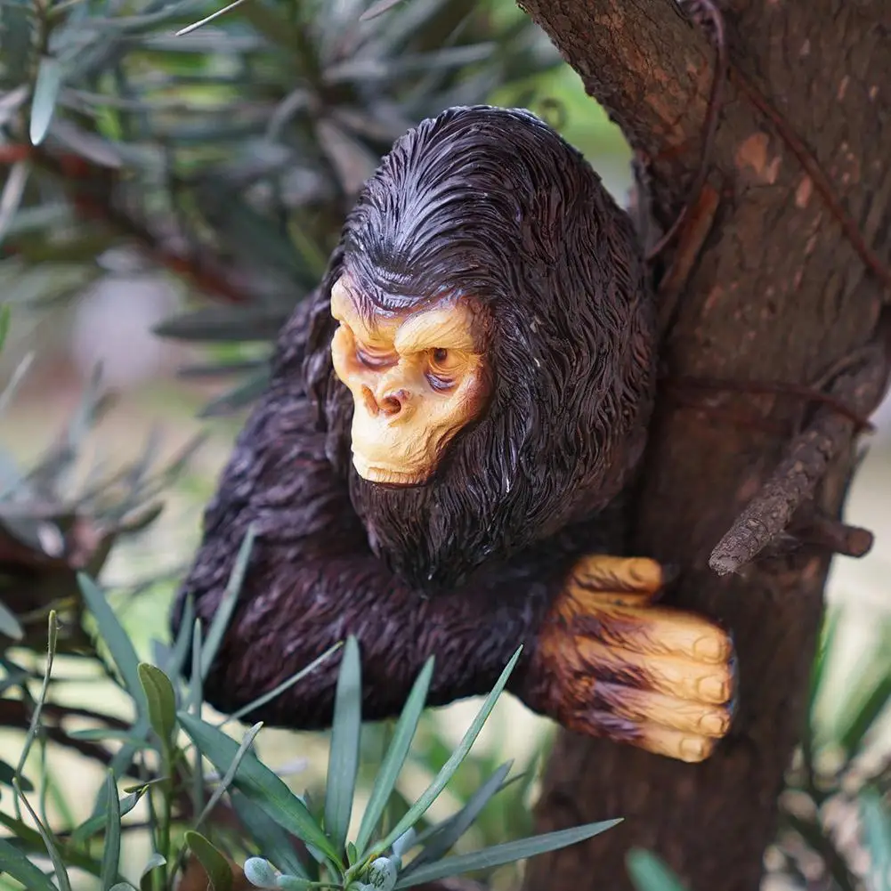 

Orangutan Ornaments Bigfoot Tree Statue Cartoon Orangutan Funny Sculpture Hugger Tree Decor Tree Sculpture Yard Garden R7o9