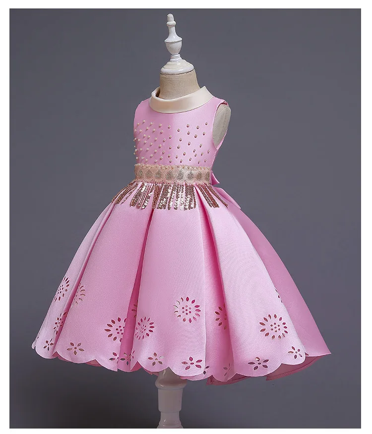 Платье для маленьких девочек Новый Год Вечерние платья Элегантный бисерный