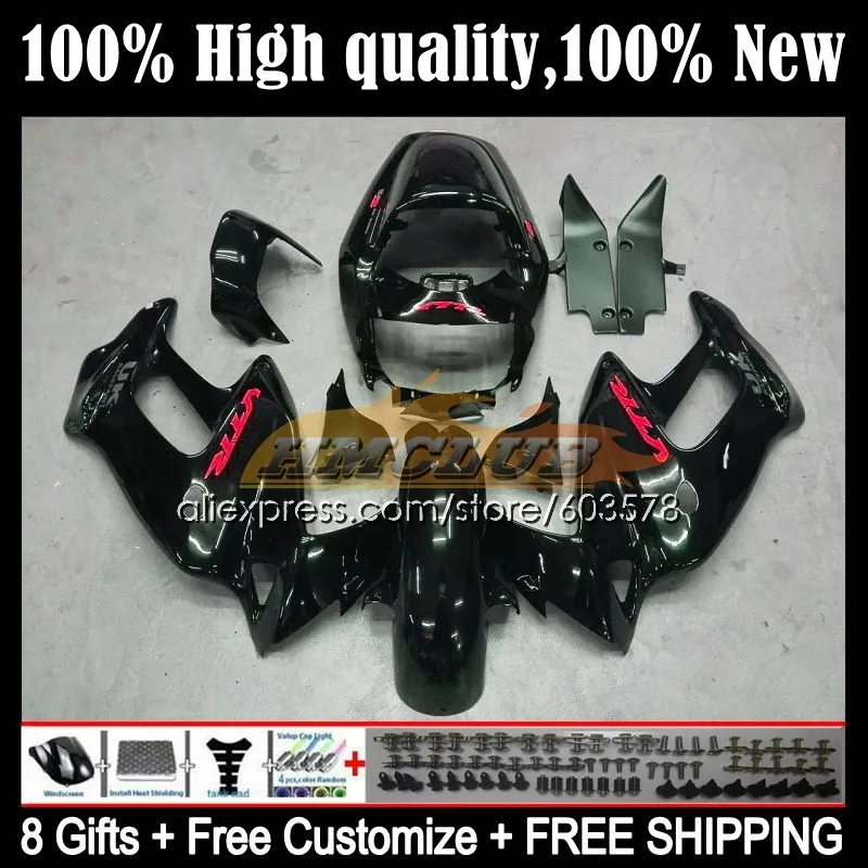 

Body For HONDA SuperHawk VTR 1000 F CC 1000F 57CL.25 VTR1000F 1997 1998 1999 2000 VTR1000 F 01 02 03 04 05 Fairing black flames