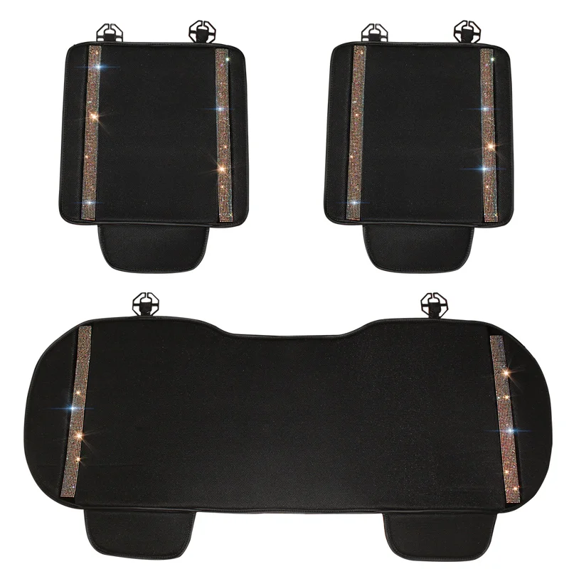 

Diamond Rhinestones Universal Car Seat Covers Interior Accessories Ice Silk Mesh Auto Seat Cushion Pad Four Seasons Neck Pillow