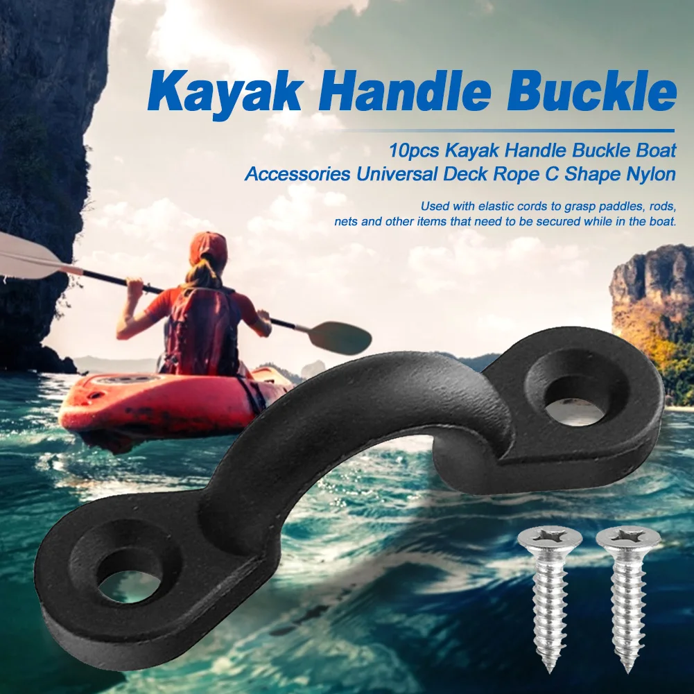 

10pcs Boat Accessories Deck Rope Universal Easy Carry Sailing Kayak Handle Buckle Durable Nylon C Shape Fixed Replacement Parts