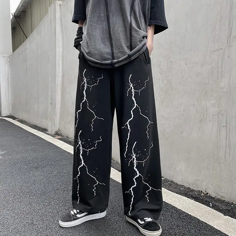 

HOUZHOU Hip Hop Trousers Autumn 2020 Fashion Harajuku Wide Leg Pants Streetwear Joggers Women Loose Print High Waist Pants