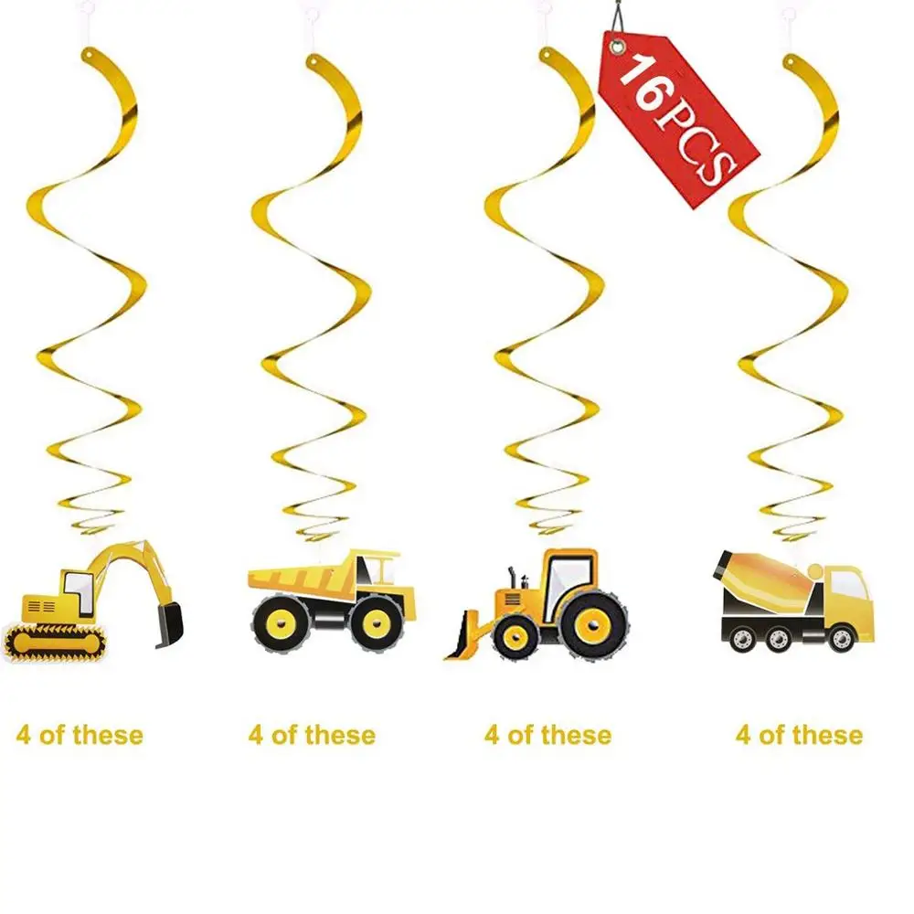 3d наклейки на стену экскаватор спираль висячие украшения строительство для