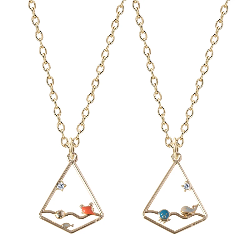 

Fashion Men's And Women's Necklace Dolphin Crab Alloy Metal Chain Pendant Simple Ladies Summer Beach Style Necklace Gift Hot