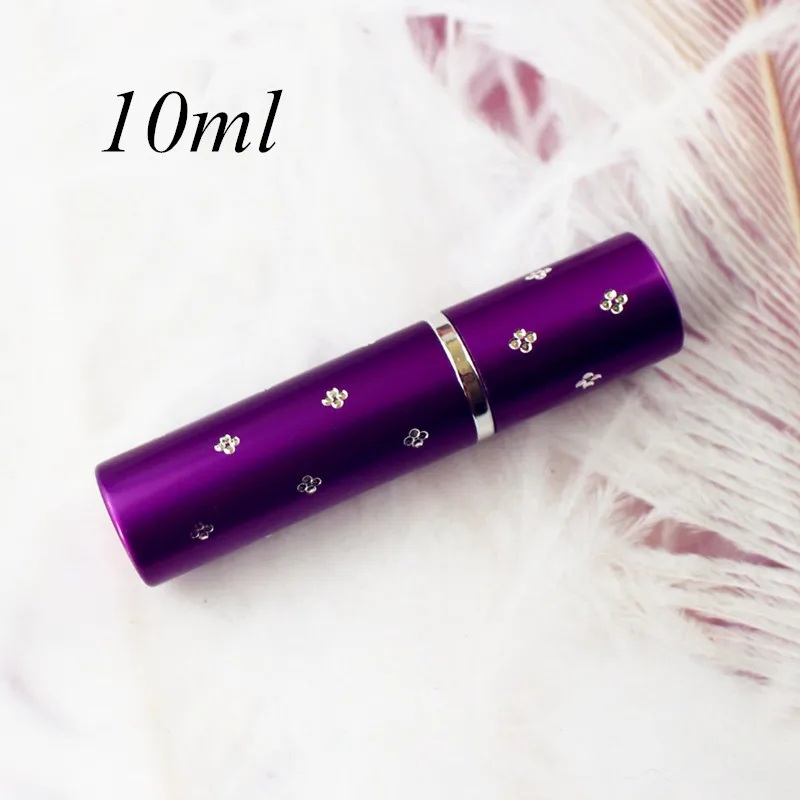 10ml Purple 1 шт. 5 мл 10 мл мини портативный флакон духов для путешествий многоразовый пустой распылитель духов Металлический распылитель ароматизатор насос чехол - Цвет: 10ml Purple
