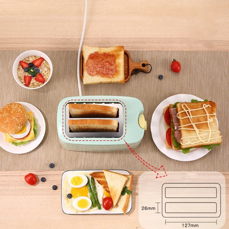 

2 Slice Stainless Steel Electric Toaster Household Automatic Bread Baking Machine Toast Sandwich Grill Oven Kitchen Home H05F