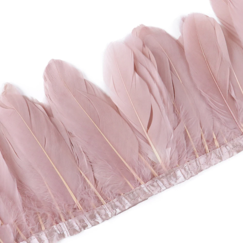 

1 Meter/Lot Goose Feather Trims Dyed Colorful 15-20 CM Plumes Fringe For Diy Carnival Party Decoration Crafts Accessories Decor