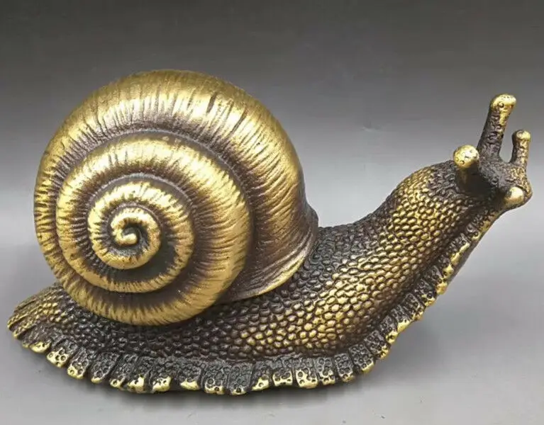 

Chinese Brass Hand-Carved Snail Statues