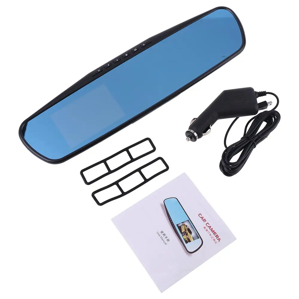720P Автомобильный видеорегистратор с камерой зеркалом заднего вида цифровой