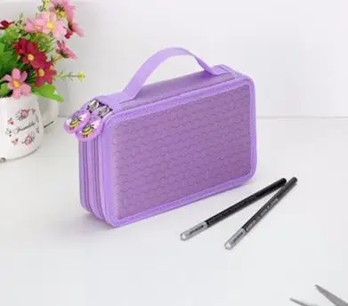 2 Layers Purple Оксфорд школьный пенал Чехол Kawaii/36/48/72 Отверстия штраф Карандаш Чехол большой мешок ручки коробка мульти детские многофункциональные Канцтовары чехол - Цвет: 2 Layers Purple