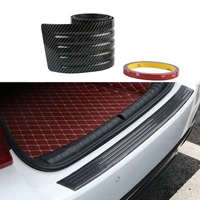 1x 90104cm protection strip bumper anti collision rubber strip for car carbon fiber trunk mat tail door trim strip rear guard
