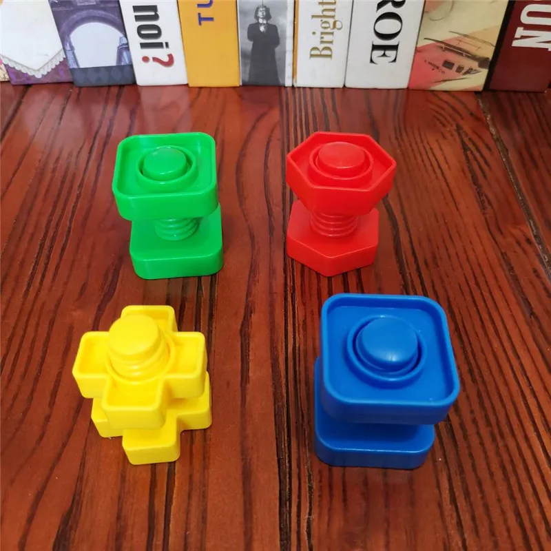 4 шт./компл. детские игрушки пластиковые винтовые строительные блоки форма гайки