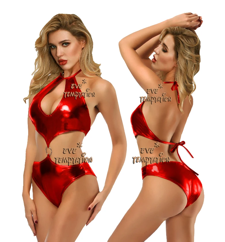 Горячее сексуальное нижнее белье из ПВХ комбинация одежда для сна украшение Intimo