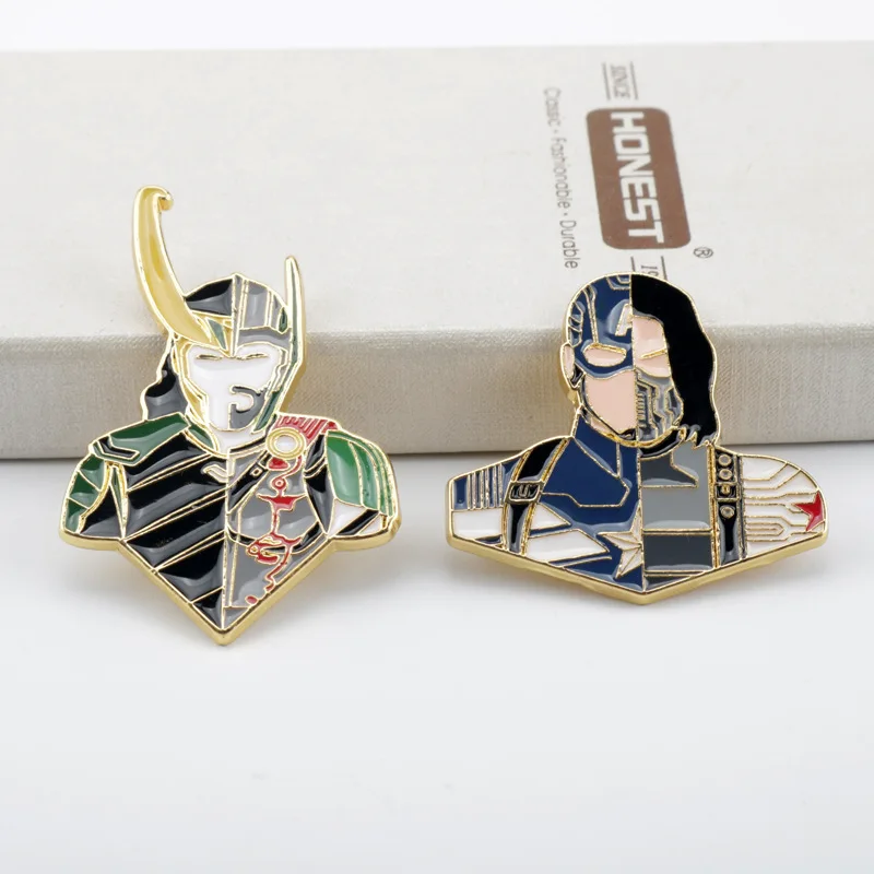 Брошь Marvel с героями мультфильмов Капитан Америка баки Барнс Тор Значки эмаль