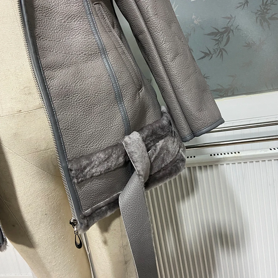 

2020 New Design Popular Leather Jacket Autumn Outdoor Real Sheepskin Jacket Women Turn Down Collar