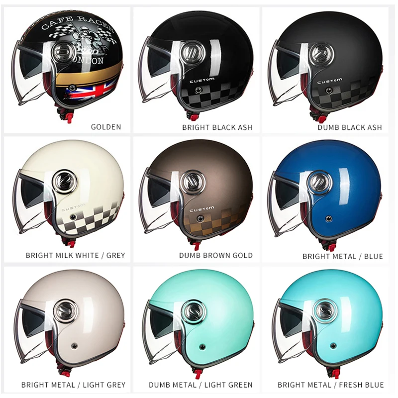 BEON B-108A moto rcycle шлем 3/4 с открытым лицом шлемы moto cross винтажный шлем moto casque Capacete Ретро шлем