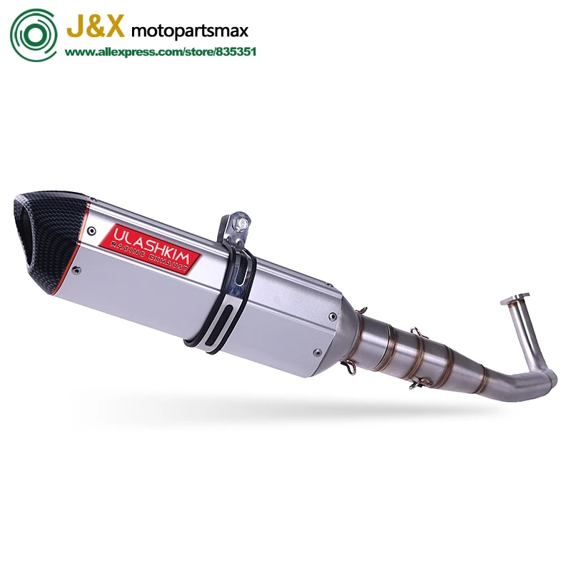 

SH125 Motorcycle Exhaust Slip-On Full System Modified Front Middle Link Pipe Muffler With Stciker For Honda SH150 SH150I sh125i