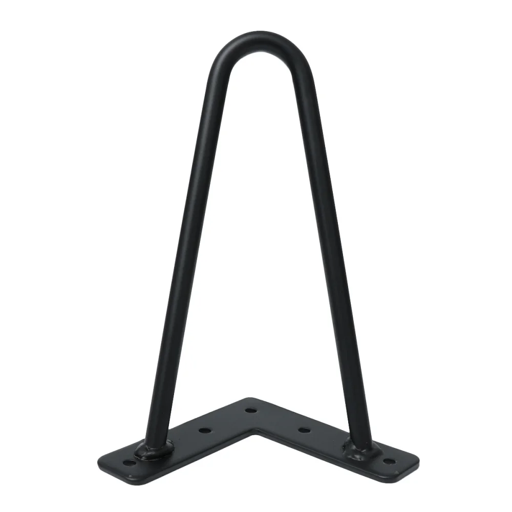 

4 Inch Size Simple Table Bracket Reinforced Metal Table Leg Set U-shaped Simple Style Table Legs(Black)