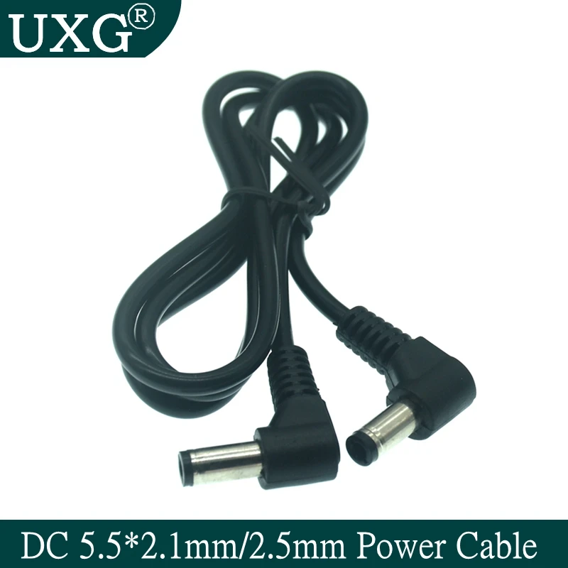 

1pcs DC Power Plug L-shaped 5.5X2.5mm / 5.5*2.5 male 90 Right Angle Double Elbow Jack with Cord Connector Cable 50cm 1m 1.5m