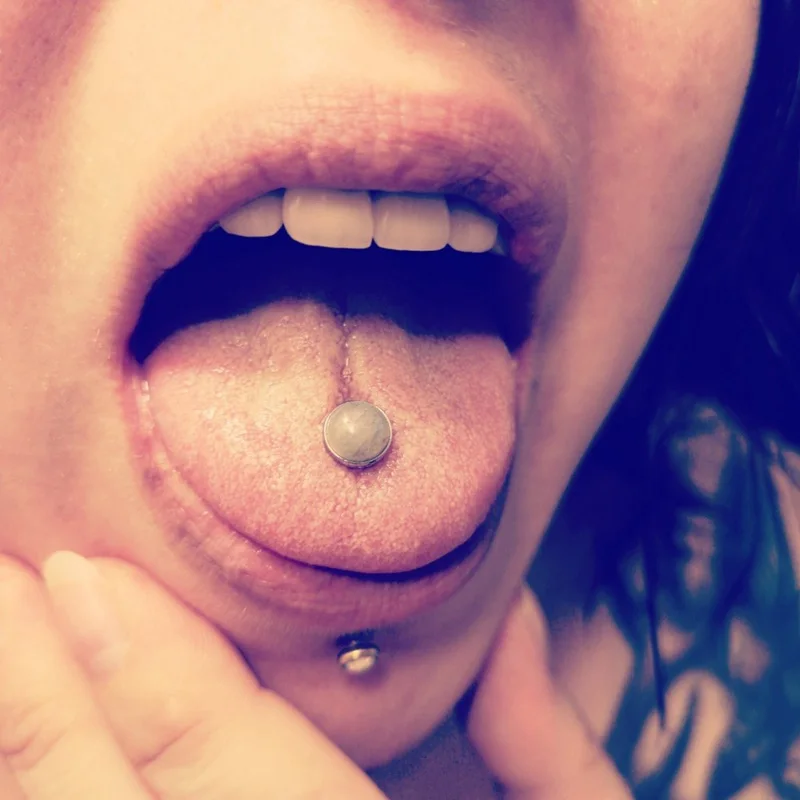 10 шт./лот оптовая продажа аметистовый камень штанга для языка G23 титановый