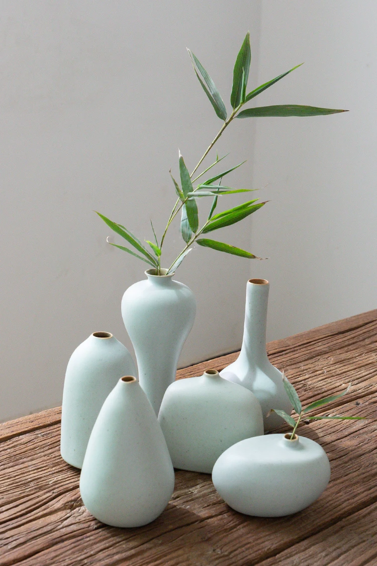 Китайские белые керамические вазы для чайной церемонии настольное украшение