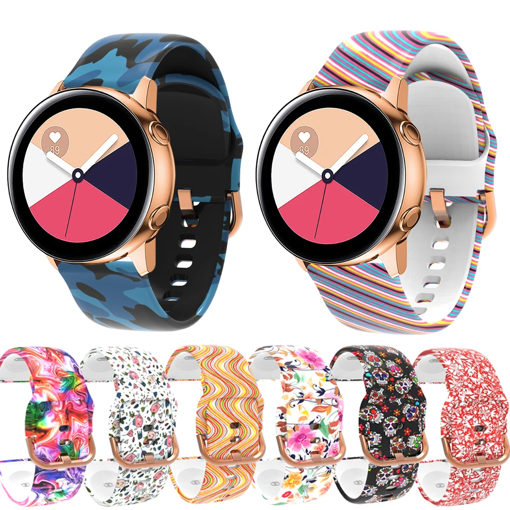 20 мм силиконовый ремешок для часов samsung Galaxy Watch Active 42 gear Sport S2 Amazfit Correa мужчин и