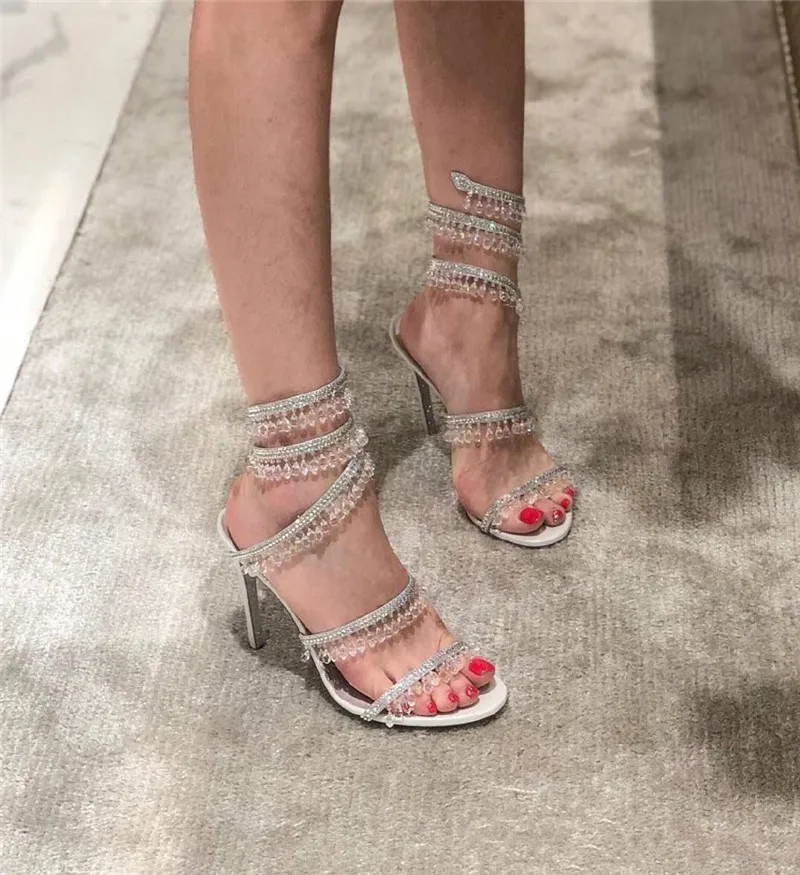 Эксклюзивные блестящие сандалии из атласной кожи с металлическим блеском