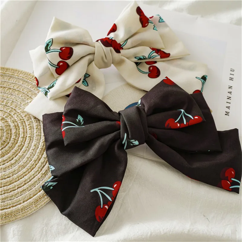 2019 Hot Sale New 1 pcs Cherry Printed Hairpins France Style Hair Clips For Woman Bowknot Girls Accessories | Красота и здоровье
