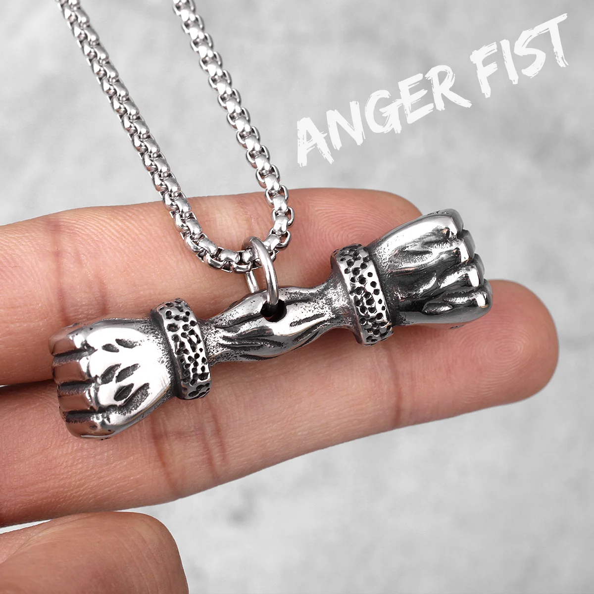 Fist Fitness Bodybuilding Long Men Necklaces Pendants Chain for Boyfriend Male Stainless Steel Jewelry Creativity Gift Wholesale | Украшения