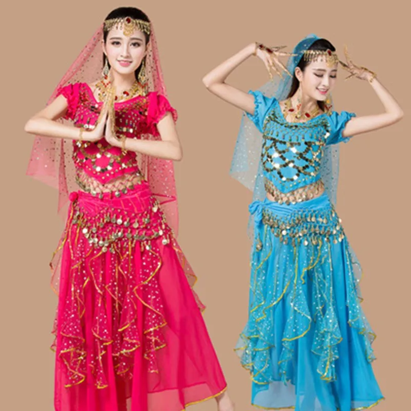 5 шт. профессиональные женские комплекты для танца живота платье топ юбка талия