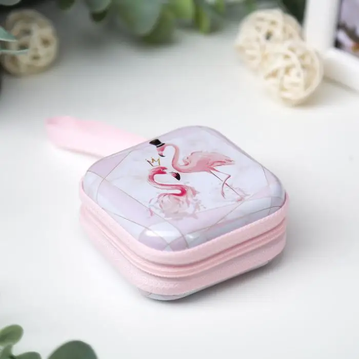 Шкатулка металл на молнии с петелькой &quotФламинго&quot 6 5х6 5х3 см |