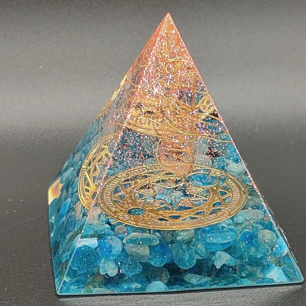 Orgonite целительная Пирамида энергии Metatron Orgone натуральный с украшением в виде