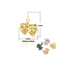 clown pendant gold plated brass charm diy jewelry bracelet necklace making accessories