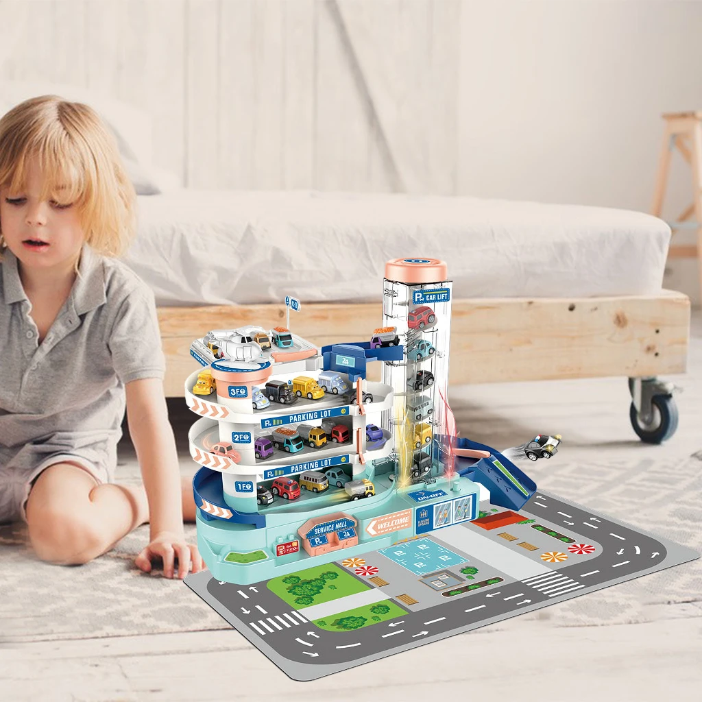 Детский 3 напольный городской автомобиль парк детской гоночной машины рампа для