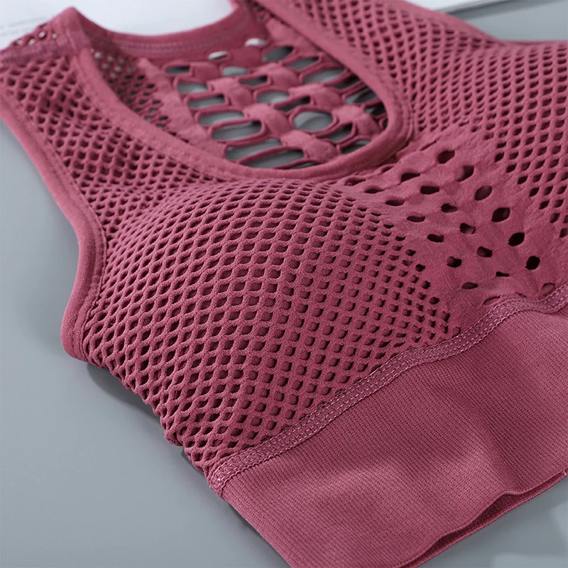 

Sporty Bra Woman Seamless Wireless Bras For Women Underwear Sexy Mesh Underwear Shockproof Gathered Fitness Brassiere
