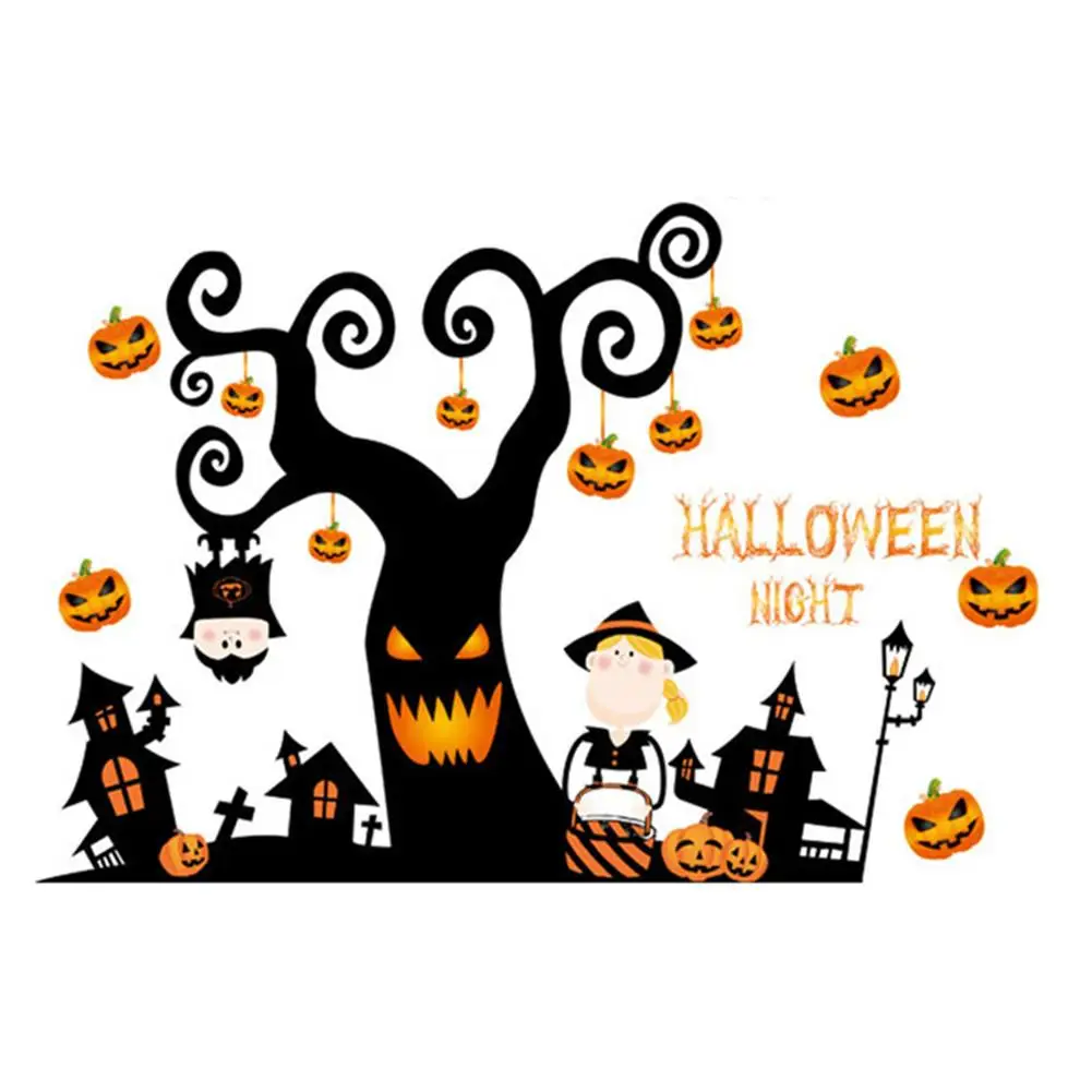 Стильные наклейки на стену в стиле Хэллоуина с привидениями для окна гостиной