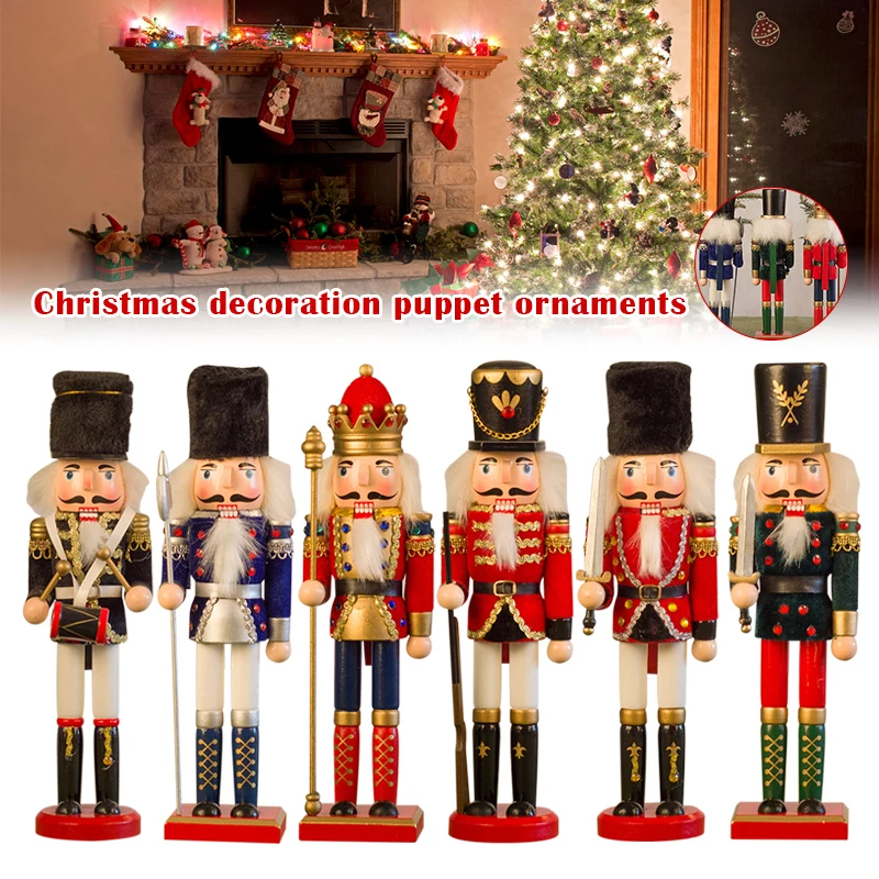 

King Nutcracker Collectible Wooden Soldier Puppet Wine Cabinet Decoration Ornaments Christmas Festive Holiday Decor D1