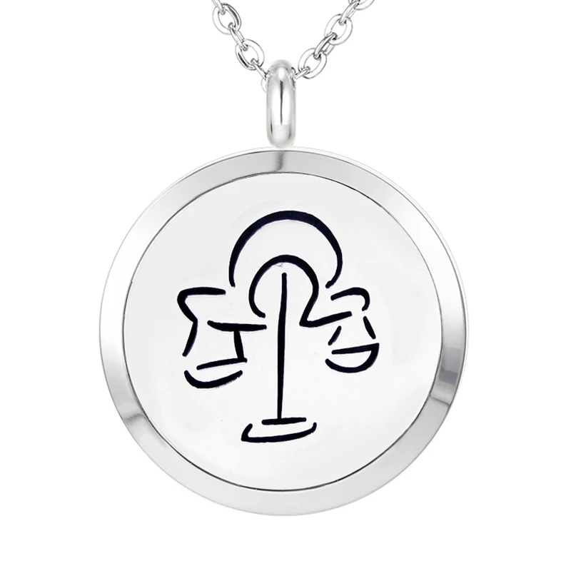 С цепочкой подарок 12 знаков зодиака 30 мм Нержавеющая сталь Эфирное Масла