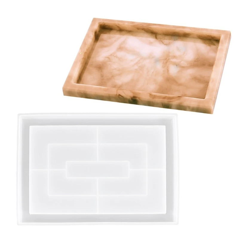 

Storage Plate Dinner Dish Tray Mold Rectangle Flower Pot Tray Epoxy Resin Mold Large Plate Resin Casting Mold Craft Tool