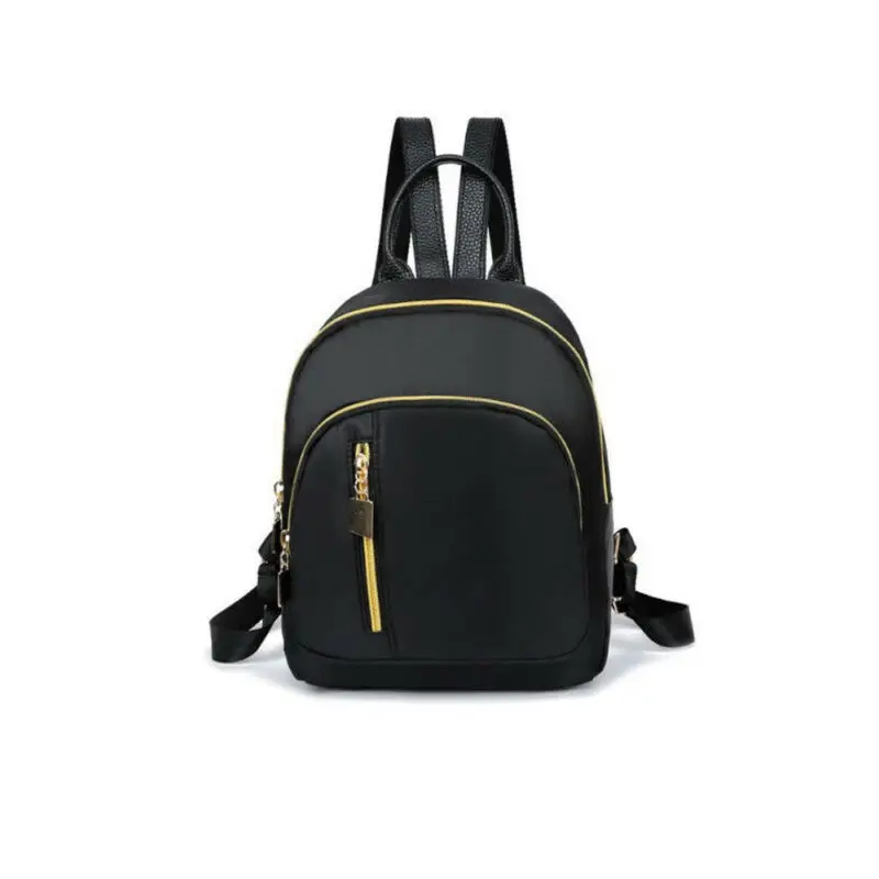 

Women Ladies Backpack Travel Shoulder Bag Rucksack Minimalist Casual Girls Zipper Solid Black School Bagpacks