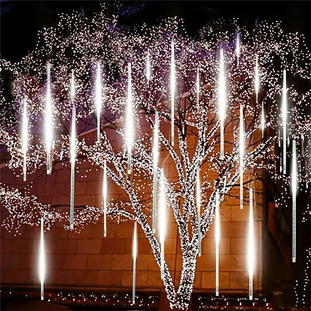 144LED/288LED Solar Meteor Shower String Lights 30CM Waterproof Xmas Decoration Light Falling for Party Lamps | Лампы и освещение