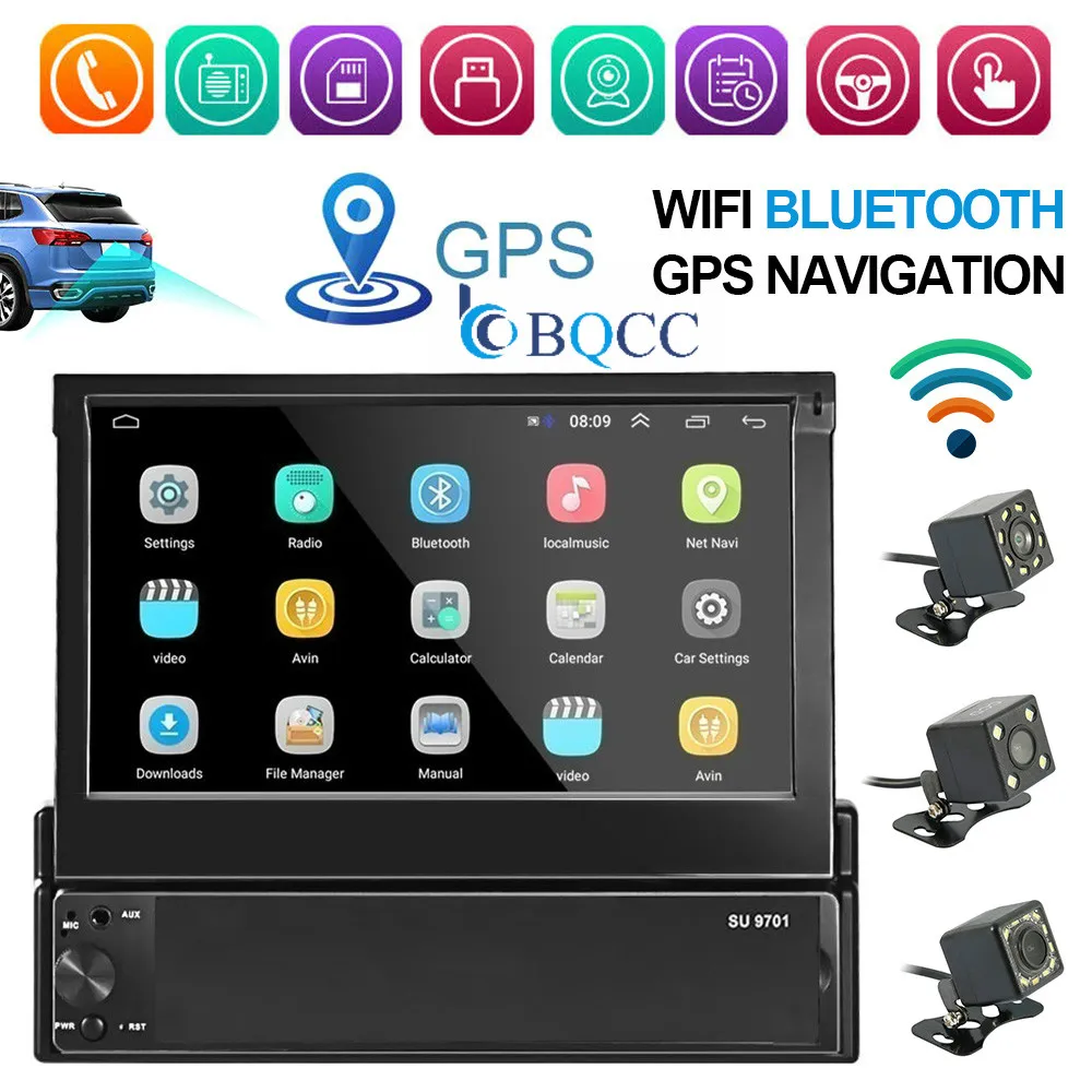 Android Автомагнитола 1 Din " сенсорный экран автомобильный мультимедийный плеер gps навигация Wifi авто MP5 USB FM аудио стерео